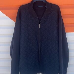 Men's Quilted Black Zip-Up  Jacket